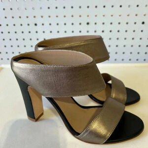 Vero Cuoio Women's 4” Heeled Mules Copper-Black Sz 37 (7) Made In Italy 🇮🇹